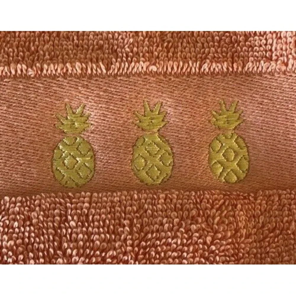 Pineapple Welcome Fingertip Towels Bathroom Summer Beach House Set of 2
